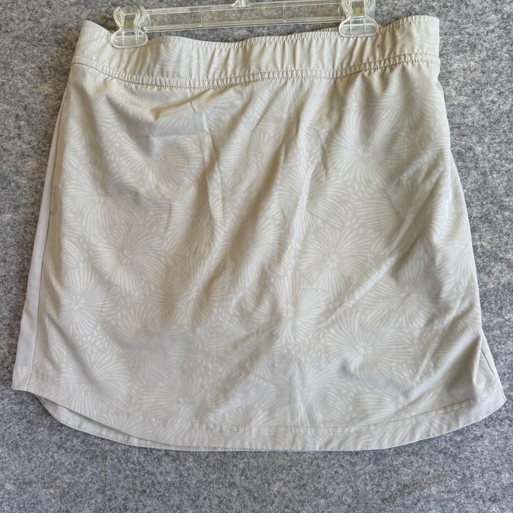 Eddie Bauer Skort Womens L Gray Floral Athletic Lined Pockets Hiking Tennis